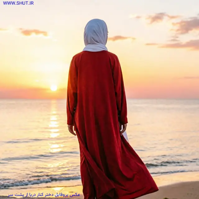 عکس پروفایل دختر کنار دریا از پشت سر